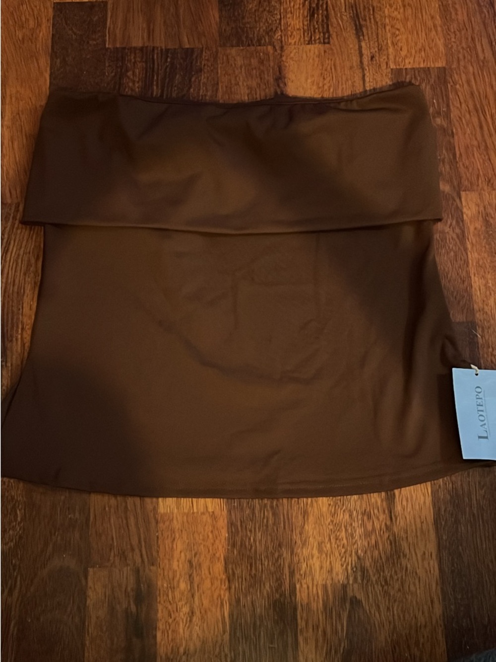 LAOTEPO Brown Strapless Bandeau Top